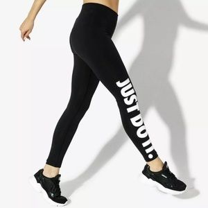 women’s nike just do it black leggings
